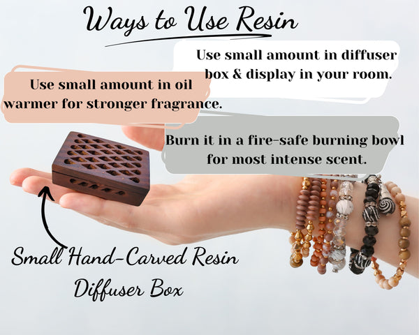 Resin Incense Burner Set – Adjustable, Convenient Charcoal Free Burner & Bonus Diffuser Box, 100% Pure Copal & Frankincense Variety, Resin Burner Kit for Cleansing, Smudging