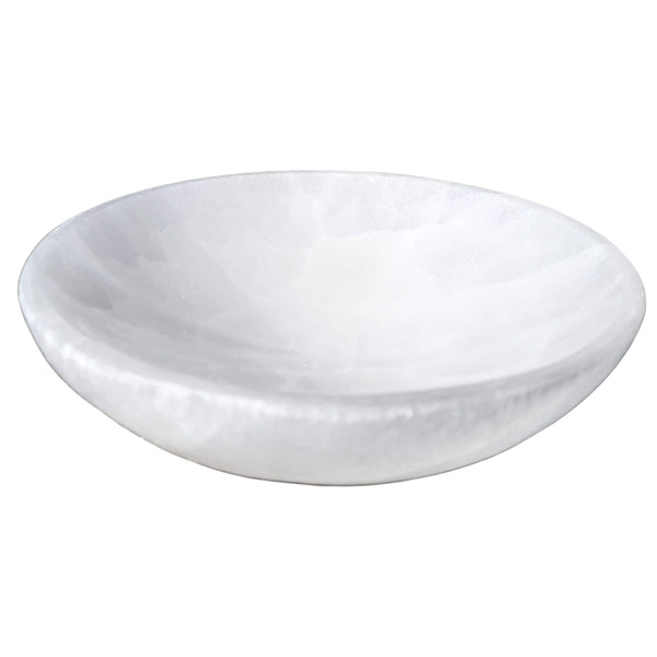High Energy XXL Selenite Bowl Huge 8 Inch High Energy Thickly Hand-Carved, Cleansing Crystal Holder, Jumbo Selenite Charging Crystals Bowl