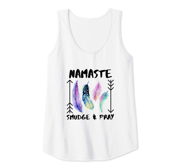 Namaste, Smudge & Pray Smudging Feathers Tank Top - 2 Colors, Tank Top, Worldly Finds, Worldly Finds 