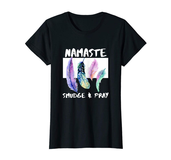 Womens Namaste, Smudge, Pray Shirt,Feather Shirt - 5 colors, T-shirt, Worldly Finds, Worldly Finds 