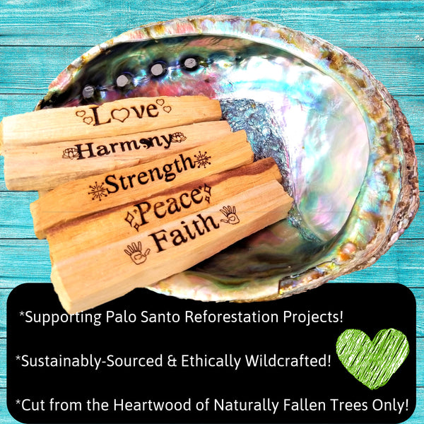 10 PIECE Sage Bundles & Palo Santo Etched Set with Intentions, Ritual Incense Kit,Smudge Prayer Gift Kit - Engraved Palo Santo Holy Wood