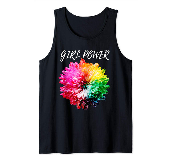 Girl Power Floral Shirt Flower Tie Dye Hippie Flower Girl Tank Top, , Worldly Finds, Worldly Finds 