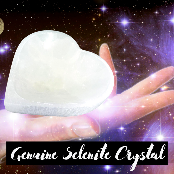 Selenite Crystal Heart Bowl - Selenite Crystal Holder Moroccan Carved Heart Dish