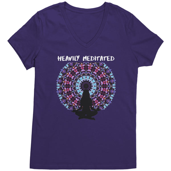 Heavily Meditated T-Shirt, Meditation, Mandala Shirt, Funny Hippie Yoga Shirts for Women