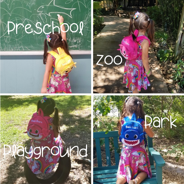 Shark Backpack 5 Gift Set, Kids Shark Plush Toddler Backpack Play Set