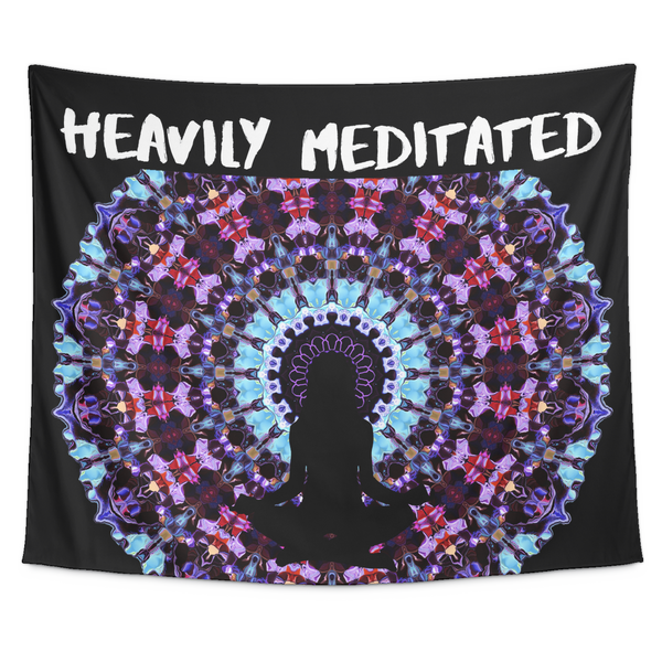 Heavily Meditated Yoga Tapestry, Mandala Wall Hanging Decor,Zen,Om,Meditation Wall Art 60"x51", Tapestries, teelaunch, Worldly Finds 