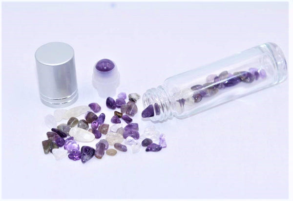 Gemstone Roller Bottle Gift, 6 Choices - DIY Gemstone Essential Oil Roller Bottles, Chakra Diffuser