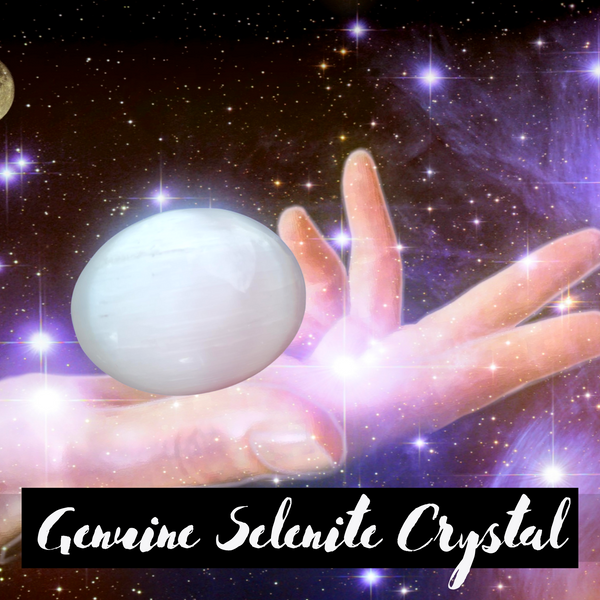 Selenite Crystal Palm Stone, Healing Stone, Charging Crystal Worry Stone