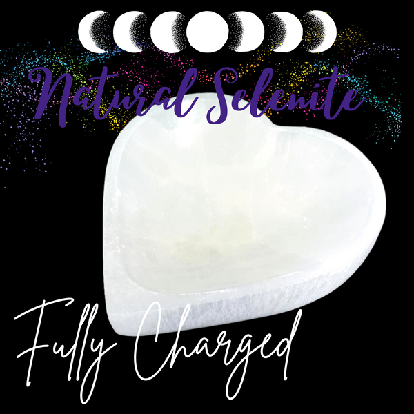 Selenite Crystal Heart Bowl - Selenite Crystal Holder Moroccan Carved Heart Dish