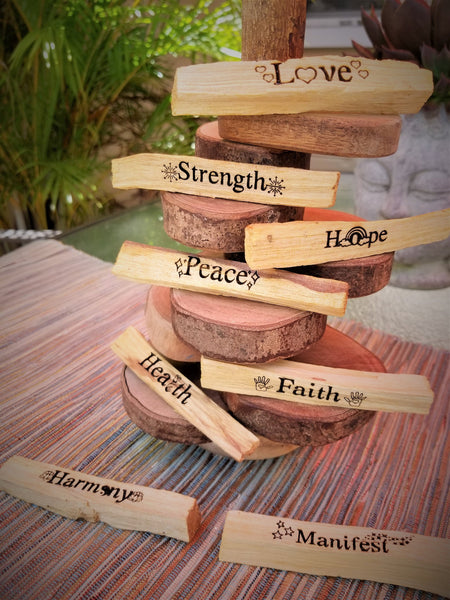Palo Santo Incense Sticks Set of 1, 3, 4, 6, 8, Custom Laser Etched Palo Santo Sticks Engraved Palo Santo Holy Wood, Engraved Palo Santo Set
