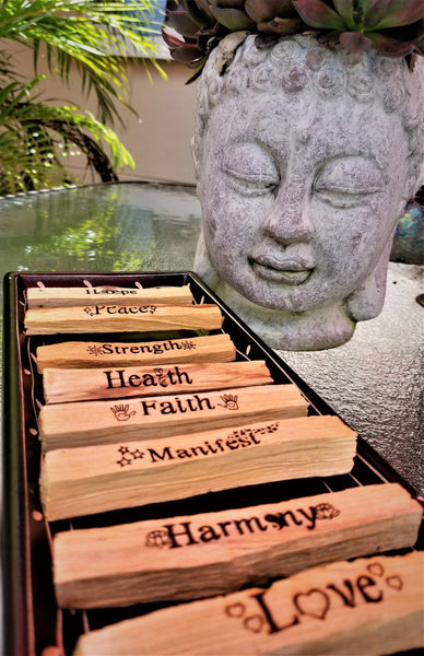 Palo Santo Incense Sticks Set of 1, 3, 4, 6, 8, Custom Laser Etched Palo Santo Sticks Engraved Palo Santo Holy Wood, Engraved Palo Santo Set