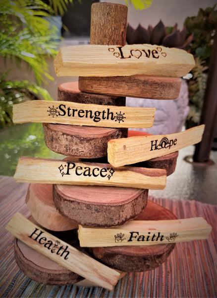 Palo Santo and Sage Engraved Smudge Prayer LOVE Spell Ritual Incense Kit, Palo Santo Sticks Etched, Love Attraction Smudge Kit,Spiritual Kit