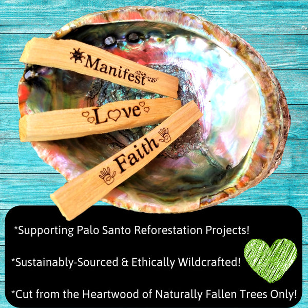 Palo Santo and Sage Engraved Smudge Prayer LOVE Spell Ritual Incense Kit, Palo Santo Sticks Etched, Love Attraction Smudge Kit,Spiritual Kit