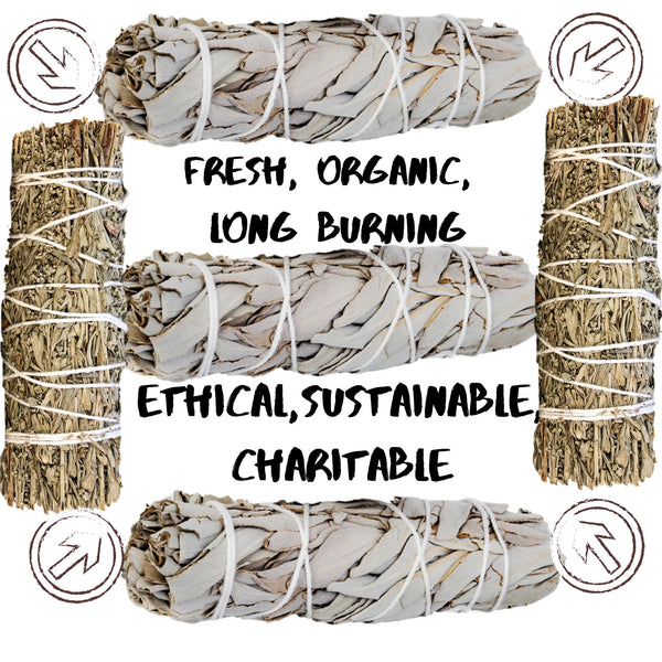 SAGE SMUDGE Sticks Bundles Refill: White Sage & Blue Sage Bulk Combo, Shaman Smudge Kit Storage Bag, Smudging Sticks, Organic Freshly Dried!