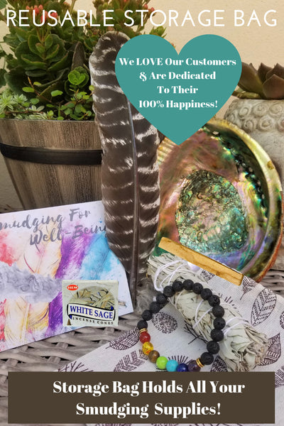 SAGE SMUDGE Sticks Bundles Refill: White Sage & Blue Sage Bulk Combo, Shaman Smudge Kit Storage Bag, Smudging Sticks, Organic Freshly Dried!