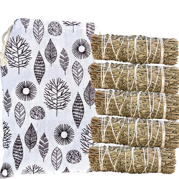 SAGE SMUDGE Sticks Bundles Refill: White Sage & Blue Sage Bulk Combo, Shaman Smudge Kit Storage Bag, Smudging Sticks, Organic Freshly Dried!