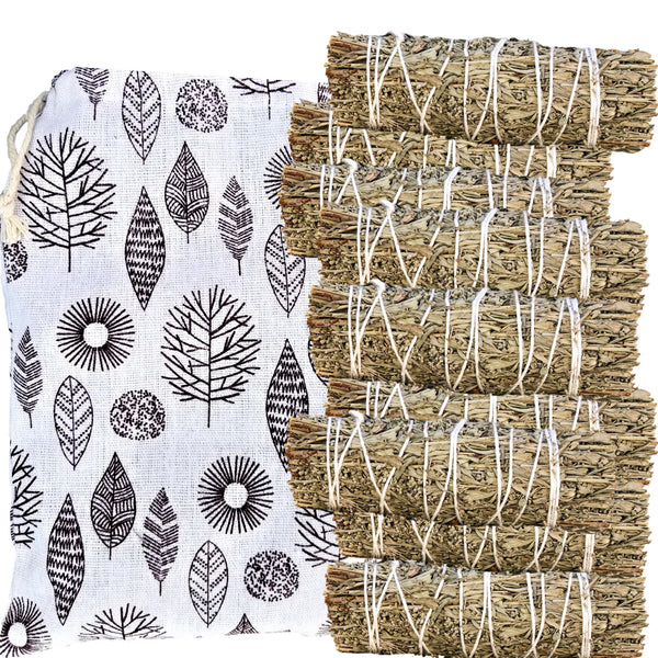 SAGE SMUDGE Sticks Bundles Refill: White Sage & Blue Sage Bulk Combo, Shaman Smudge Kit Storage Bag, Smudging Sticks, Organic Freshly Dried!