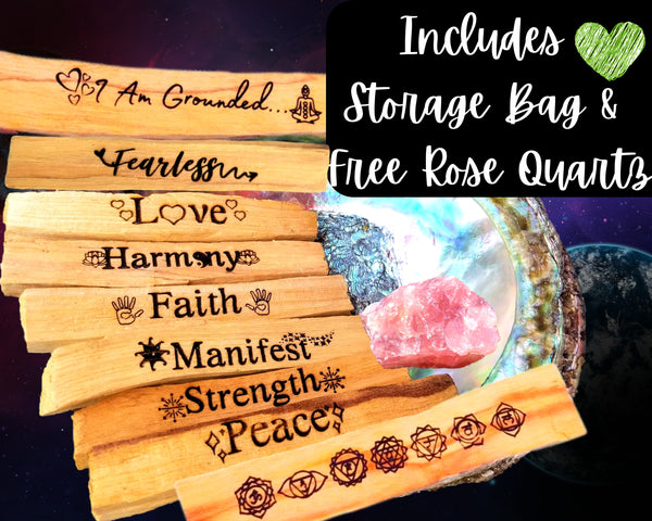 Palo Santo Incense Sticks Set of 1, 3, 4, 6, 8, Custom Laser Etched Palo Santo Sticks Engraved Palo Santo Holy Wood, Engraved Palo Santo Set