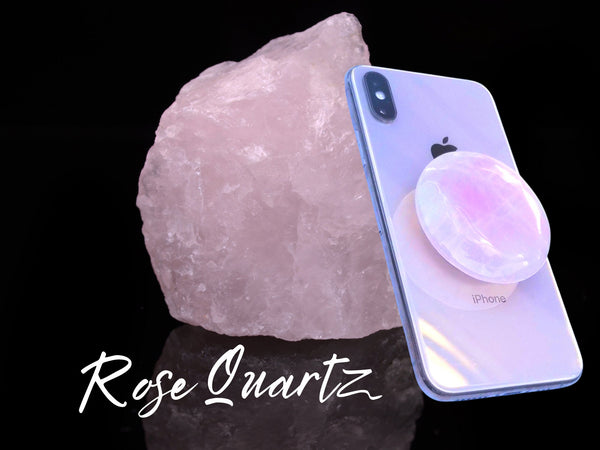 GENUINE Rose Quartz Crystal Cell Phone Grip, 6 Options! Crystal Phone Stand, Natural Crystal Healing Phone Accessories
