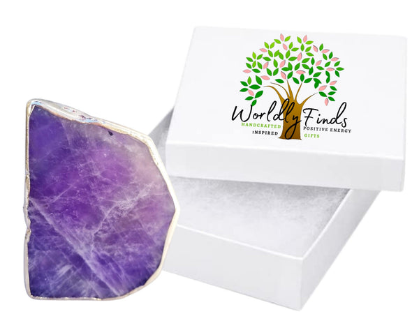 AMETHYST Quartz Crystal Cell Phone Grip, 4 Options! Genuine Crystal Phone Stand, Natural Crystal Healing Phone Accessories