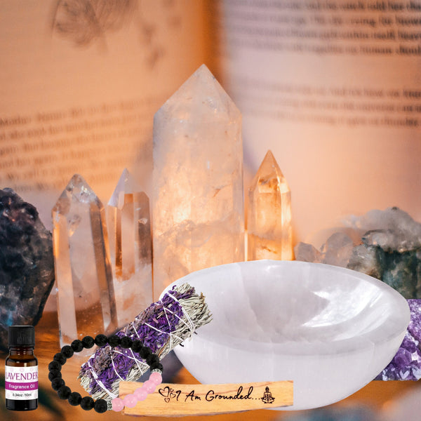 Genuine Selenite Charging Bowl & BONUS Crystal Bracelet - Polished Thickly Hand-Carved, Moroccan Crystal Holder to Charge, Cleanse Crystals