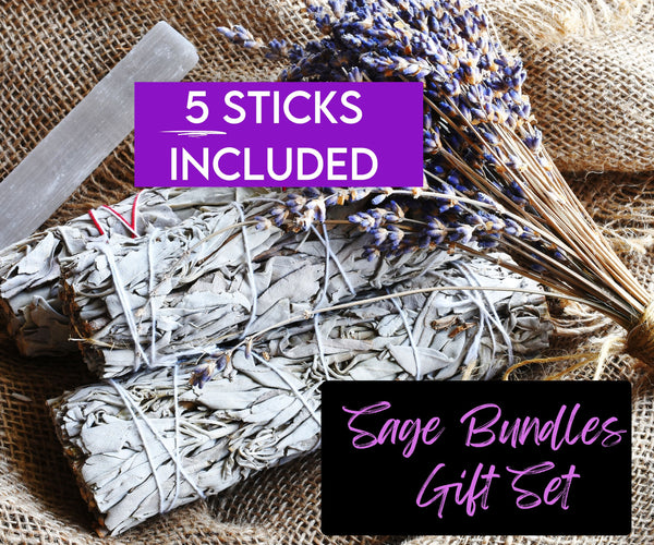 5 Pack Large White Sage 5.5-6 Inch Smudge Sticks w/ Storage Bag, Very Thickly Wrapped, California White Sage Incense Sticks  Cleansing House