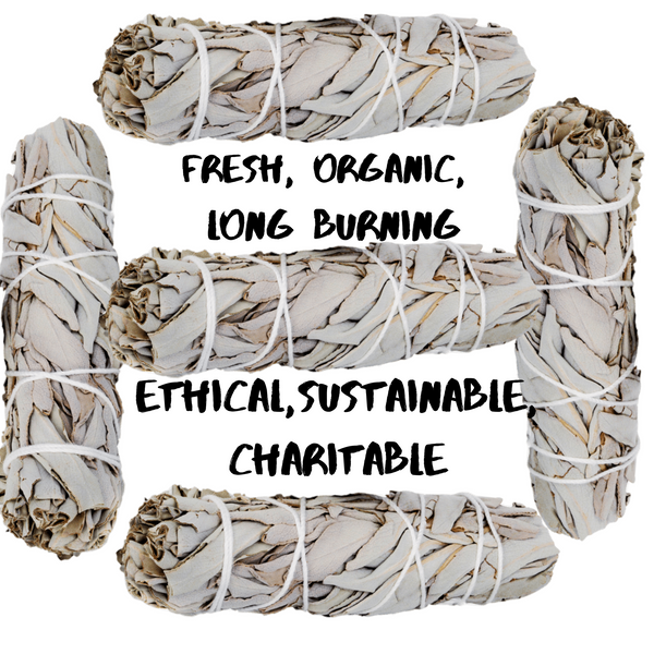 WHITE SAGE SMUDGE Sticks - 2, 3, 5 Pack Organic, Sage Bundles Smudging Sticks, Sustainable